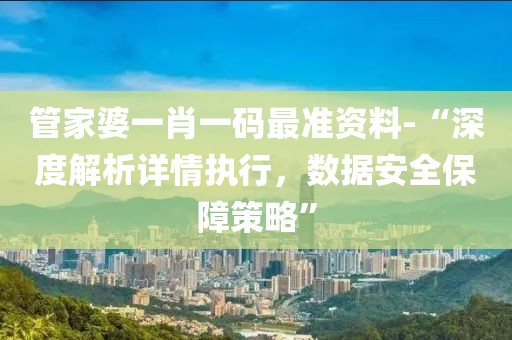 管家婆一肖一码最准资料-“深度解析详情执行，数据安全保障策略”