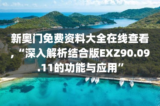 新奥门免费资料大全在线查看,“深入解析结合版EXZ90.09.11的功能与应用”
