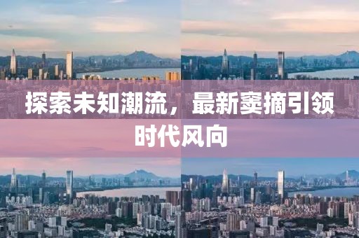 探索未知潮流，最新窦摘引领时代风向