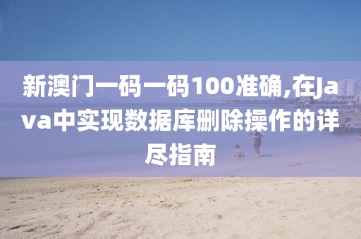 新澳门一码一码100准确,在Java中实现数据库删除操作的详尽指南