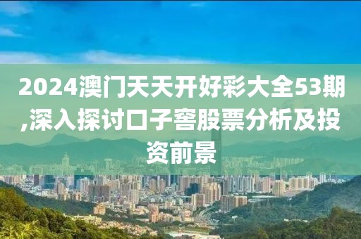 2024澳门天天开好彩大全53期,深入探讨口子窖股票分析及投资前景