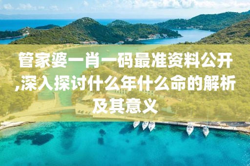 管家婆一肖一码最准资料公开,深入探讨什么年什么命的解析及其意义