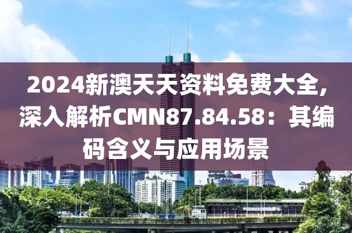 2024新澳天天资料免费大全,深入解析CMN87.84.58：其编码含义与应用场景
