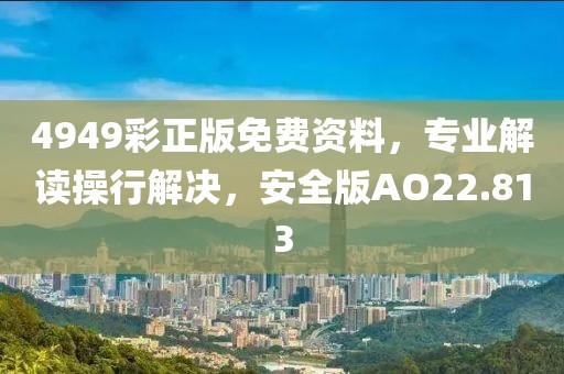 4949彩正版免费资料，专业解读操行解决，安全版AO22.813