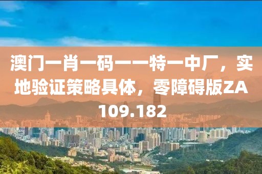 澳门一肖一码一一特一中厂，实地验证策略具体，零障碍版ZA109.182