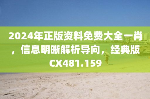 2024年正版资料免费大全一肖，信息明晰解析导向，经典版CX481.159
