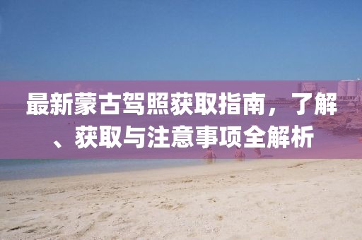 最新蒙古驾照获取指南，了解、获取与注意事项全解析