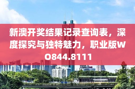 新澳开奖结果记录查询表，深度探究与独特魅力，职业版WO844.8111