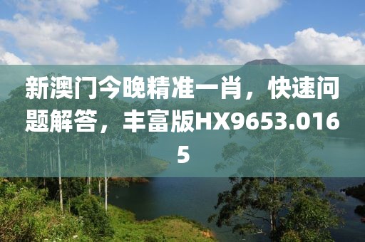 新澳门今晚精准一肖，快速问题解答，丰富版HX9653.0165