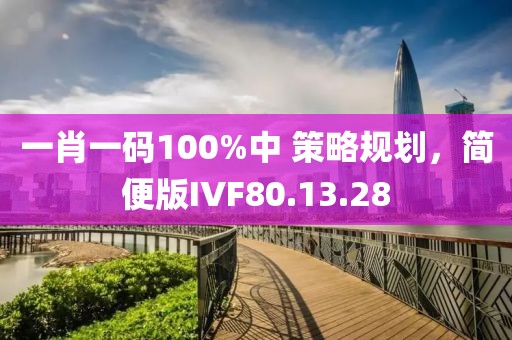一肖一码100%中 策略规划，简便版IVF80.13.28