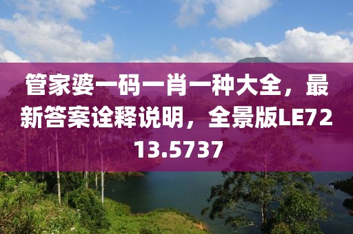 管家婆一码一肖一种大全，最新答案诠释说明，全景版LE7213.5737