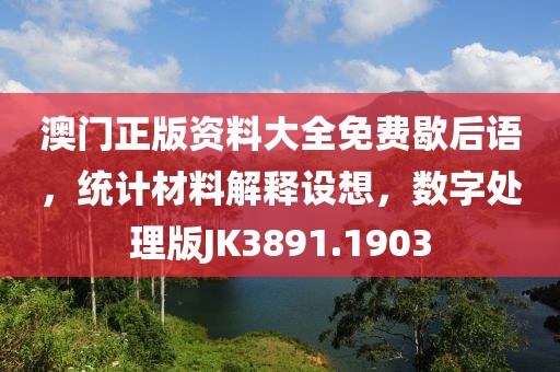 澳门正版资料大全免费歇后语，统计材料解释设想，数字处理版JK3891.1903