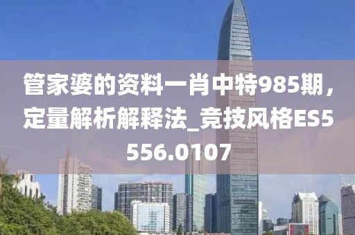 管家婆的资料一肖中特985期，定量解析解释法_竞技风格ES5556.0107