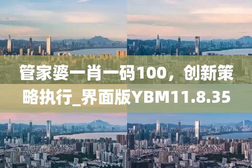 管家婆一肖一码100，创新策略执行_界面版YBM11.8.35