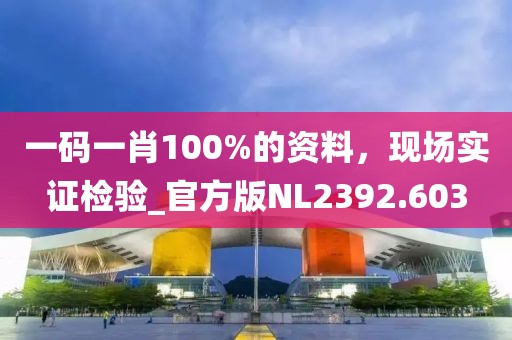 一码一肖100%的资料，现场实证检验_官方版NL2392.603