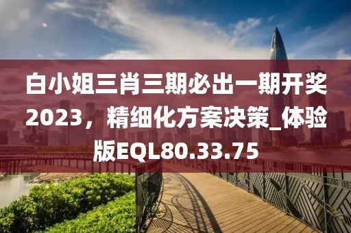 白小姐三肖三期必出一期开奖2023，精细化方案决策_体验版EQL80.33.75