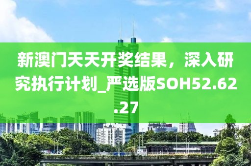 新澳门天天开奖结果，深入研究执行计划_严选版SOH52.62.27