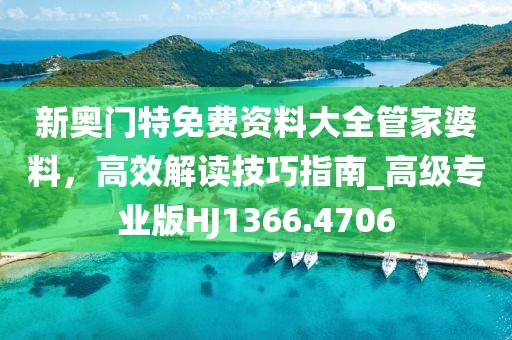 新奥门特免费资料大全管家婆料，高效解读技巧指南_高级专业版HJ1366.4706