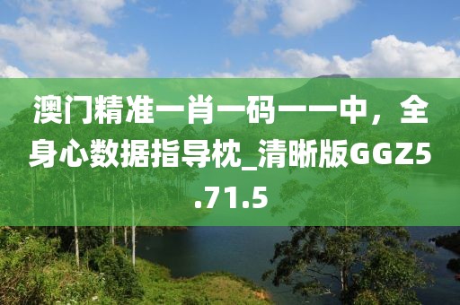 澳门精准一肖一码一一中，全身心数据指导枕_清晰版GGZ5.71.5