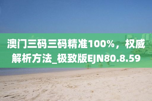 澳门三码三码精准100%，权威解析方法_极致版EJN80.8.59