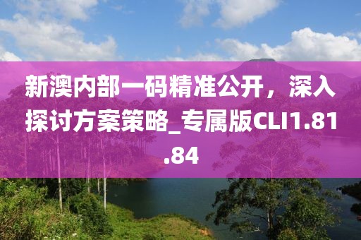 新澳内部一码精准公开，深入探讨方案策略_专属版CLI1.81.84