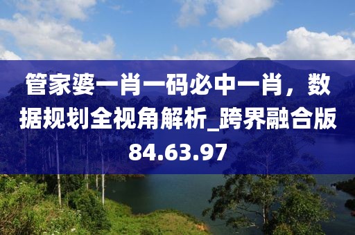 管家婆一肖一码必中一肖，数据规划全视角解析_跨界融合版84.63.97
