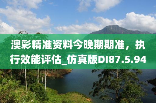 澳彩精准资料今晚期期准，执行效能评估_仿真版DI87.5.94
