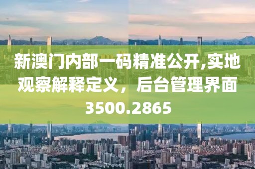 新澳门内部一码精准公开,实地观察解释定义，后台管理界面3500.2865
