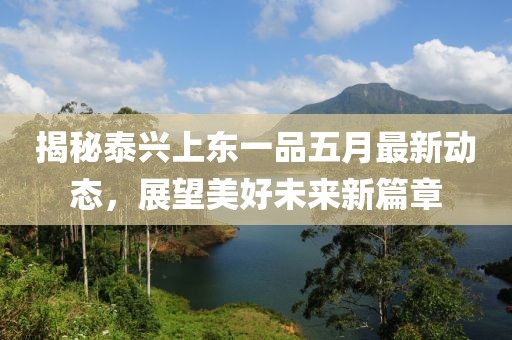 揭秘泰兴上东一品五月最新动态，展望美好未来新篇章