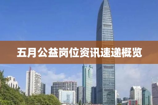 五月公益岗位资讯速递概览
