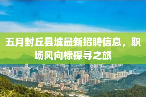 五月封丘县城最新招聘信息，职场风向标探寻之旅