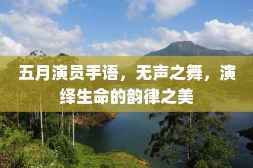 五月演员手语，无声之舞，演绎生命的韵律之美
