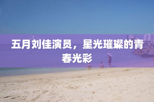 五月刘佳演员，星光璀璨的青春光彩