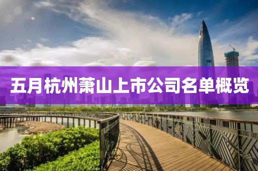 五月杭州萧山上市公司名单概览