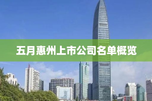 五月惠州上市公司名单概览