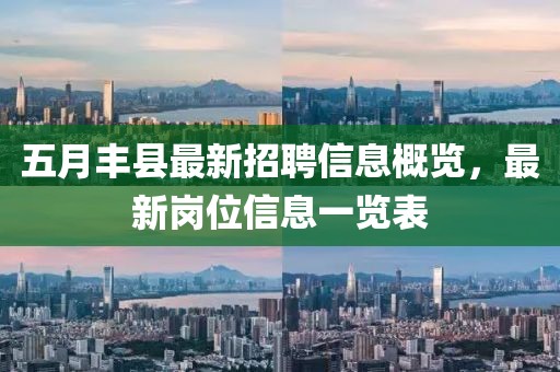 五月丰县最新招聘信息概览，最新岗位信息一览表