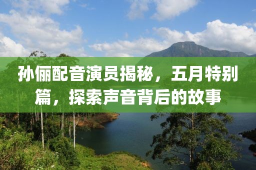 孙俪配音演员揭秘，五月特别篇，探索声音背后的故事
