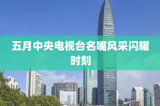 五月中央电视台名嘴风采闪耀时刻
