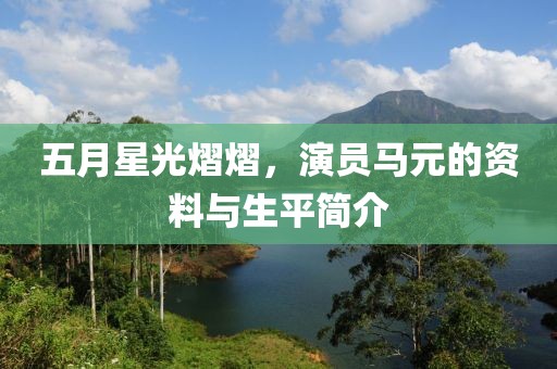 五月星光熠熠，演员马元的资料与生平简介