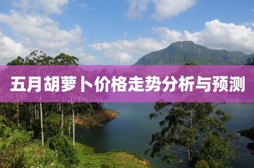 五月胡萝卜价格走势分析与预测